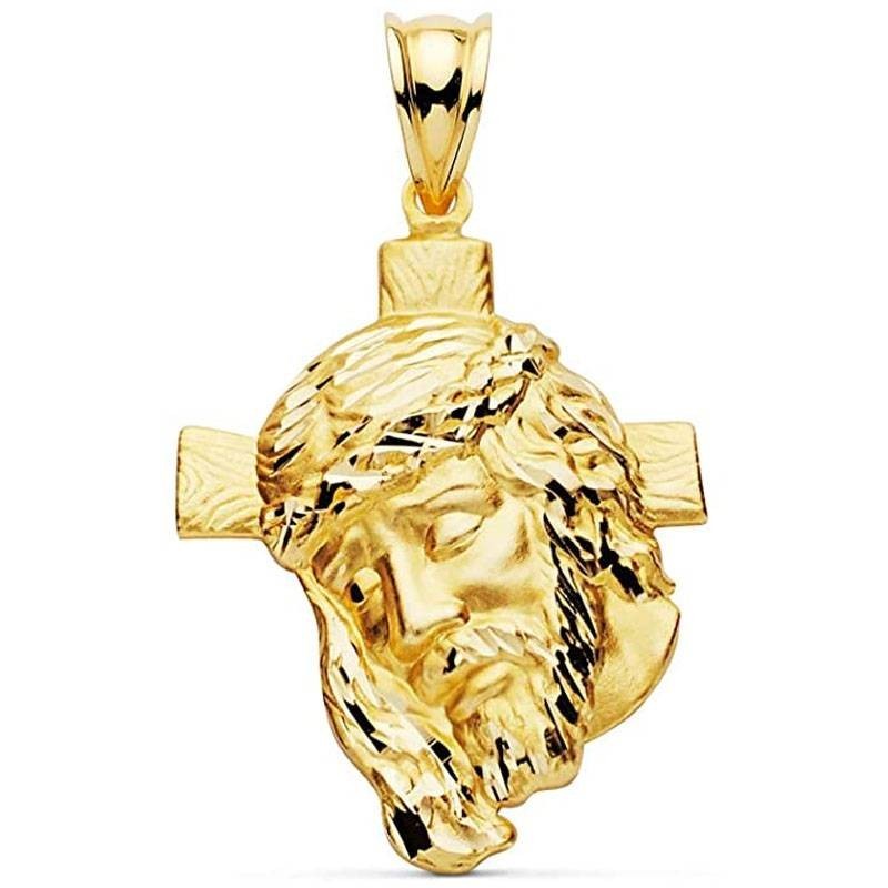 CABEZA CRISTO CRUZ.  3,5GRS COLGANTES, COLGANTES CRISTOS, ORO 18 KILATES