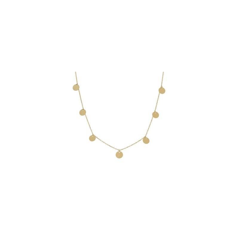 Gargantilla mujer de Oro 18K con mini charms circulos