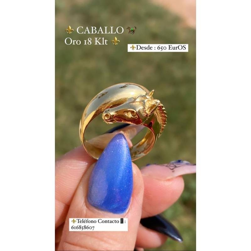 Sello de oro 18 kilates en forma de caballo