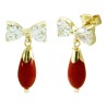 Pendientes niña y mujer de Oro 18K con coral rojo – Diseño mariposa