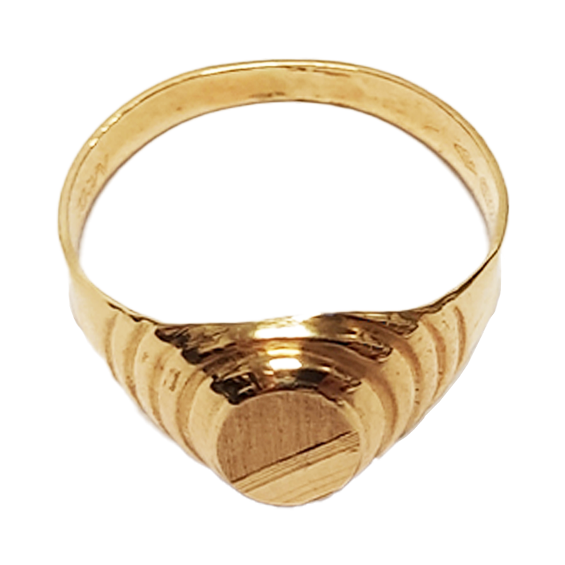 Anillo Sello de Oro 18K Hombre Clásico Dorado