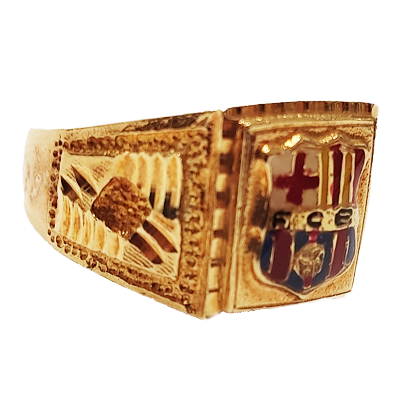 Anillo Sello de Oro 18K Hombre Fútbol Club FC Barcelona