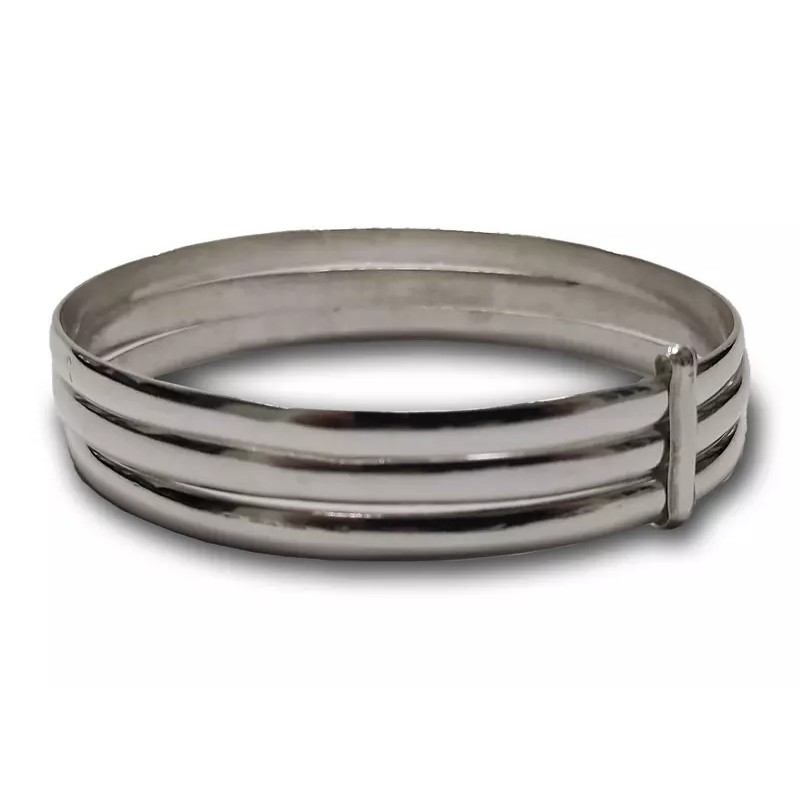 Pulsera de plata mujer con diseño triple