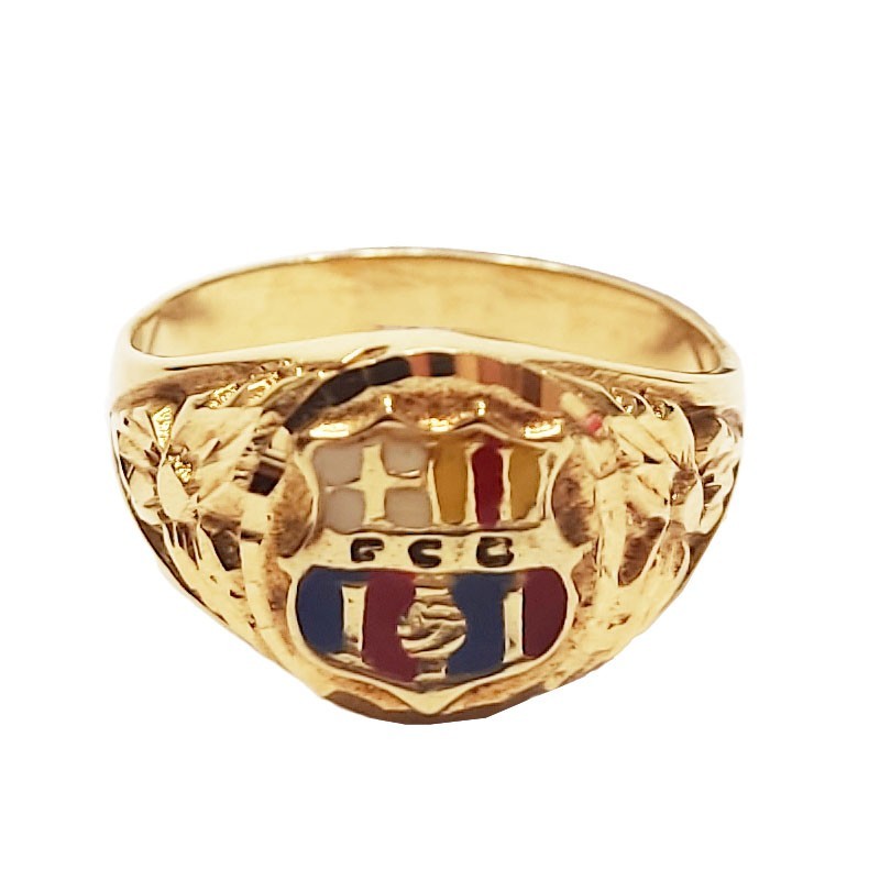 Sello de hombre escudo F.C. Barcelona oro de ley