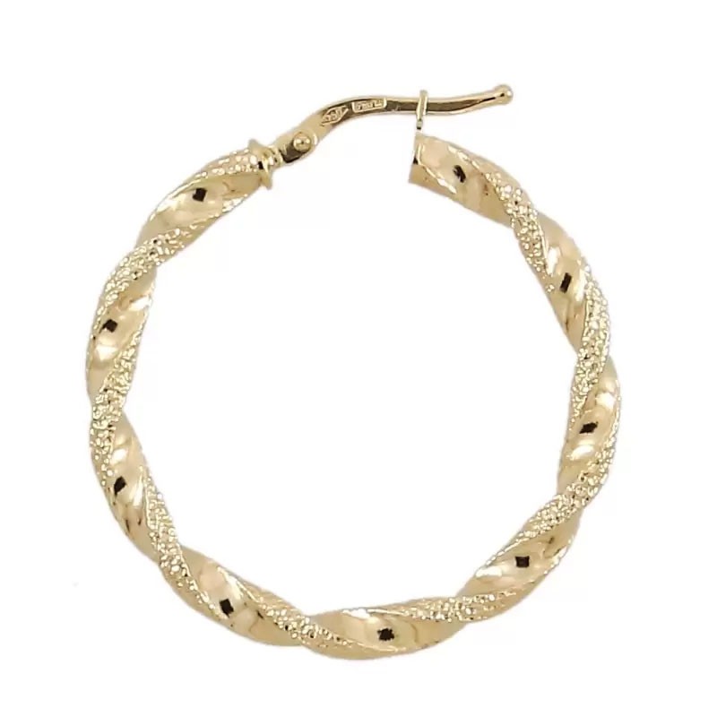 Pendientes Aros mujer de Oro 18K rizado