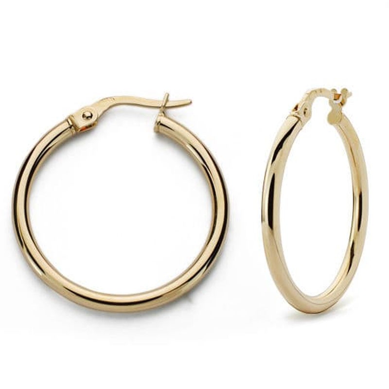 Pendientes Aros mujer de Oro 18K grandes redondos (20mm)