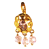 Pendientes Mujer de Oro 18K con cristal rosa