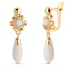 Pendientes mujer Oro 18K con coral blanco