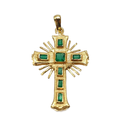 Colgante de esmeralda Cruz Oro 18K (4.7gr)
