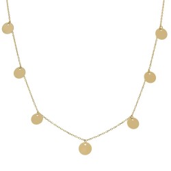 Gargantilla mujer de Oro 18K con mini charms circulos