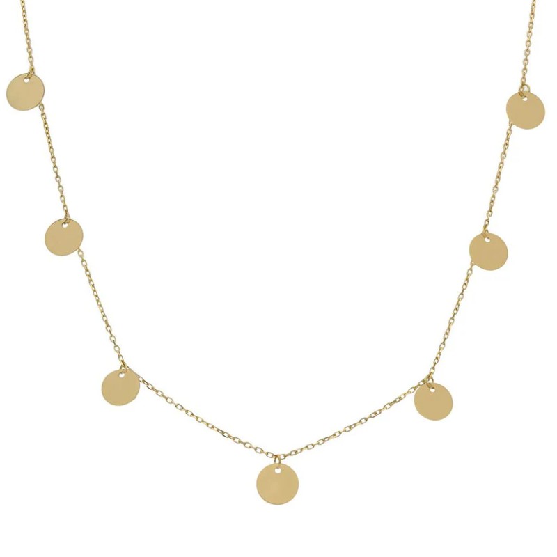 Gargantilla mujer de Oro 18K con mini charms circulos