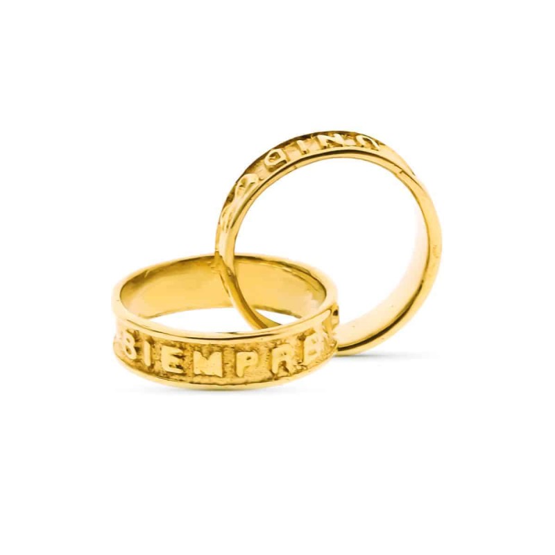 Colgante alianzas Oro 18K para señora