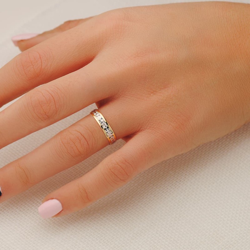 Alianza de Oro 18K Bicolor