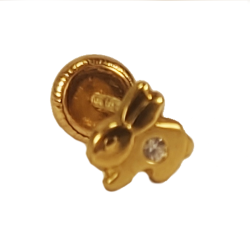 Pendientes de Conejo en Oro 18K (0,7g)