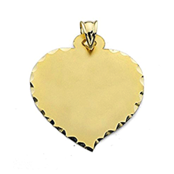 Colgante chapa oro 18k corazón grande liso